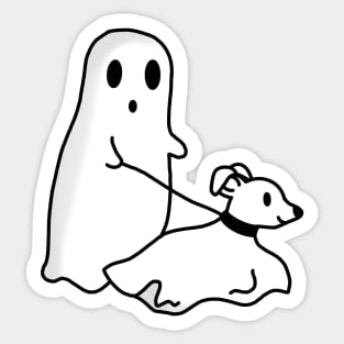 Cartoon Ghost Walking Ghost Dog Sticker